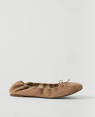 Ann Taylor Weekend Suede Bow Flat sold by Ann Taylor