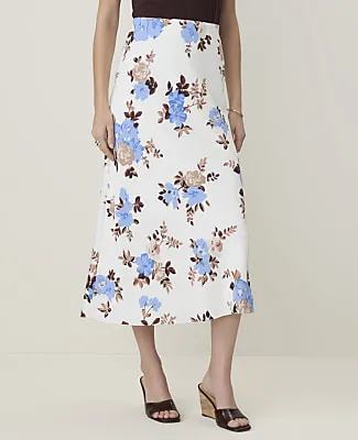 Ann Taylor Floral Midi Slip Skirt sold by Ann Taylor product image thumbnail 2
