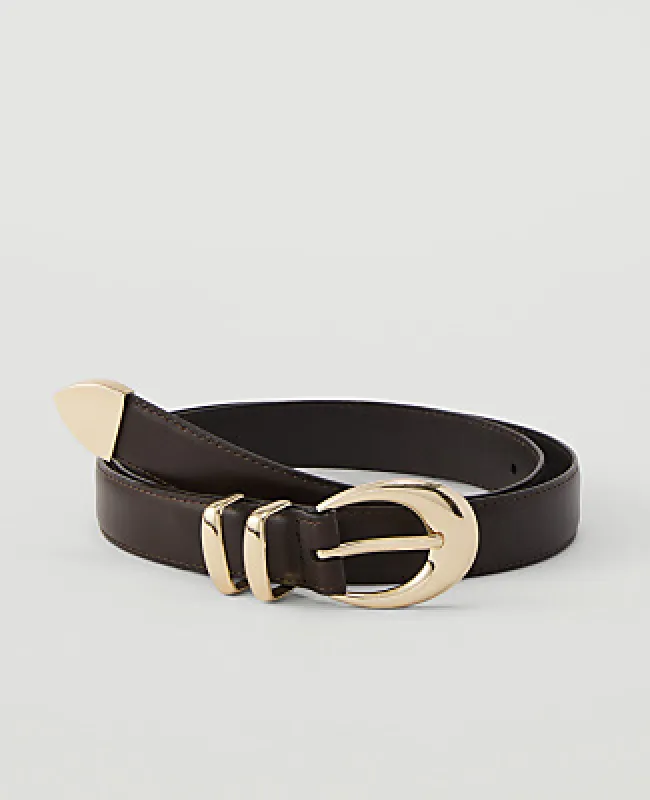 Ann Taylor Leather Oval Buckle Belt made by Ann Taylor