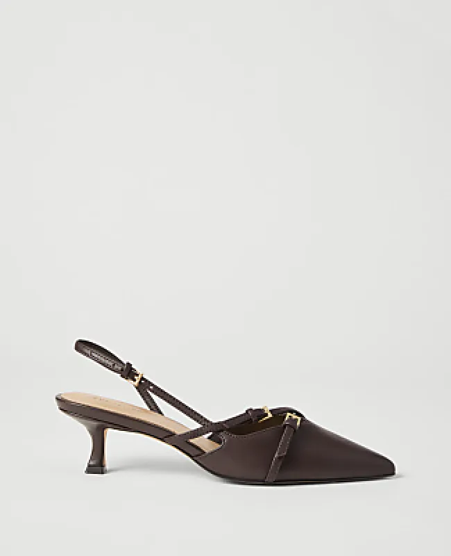 Ann Taylor Strappy Leather Slingback Pump made by Ann Taylor