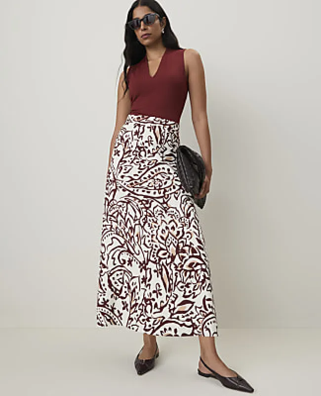 Ann Taylor Paisley Maxi Skirt in Satin made by Ann Taylor