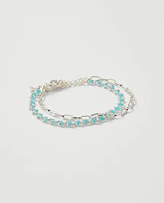 Ann Taylor Chain Link and Beaded Bracelet Set sold by Ann Taylor