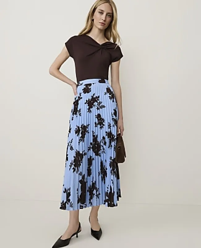 Ann Taylor Petite Floral Pleated Midi Skirt made by Ann Taylor