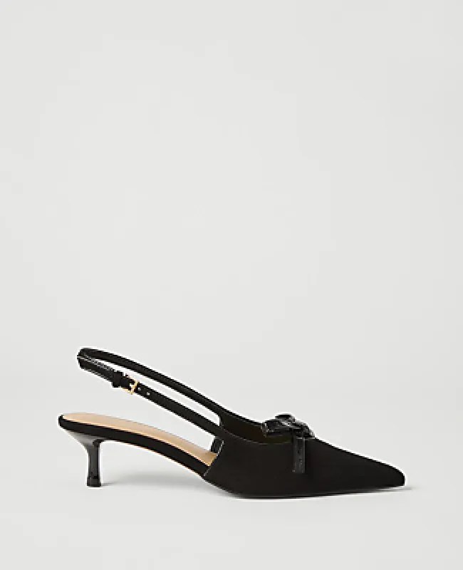 Ann Taylor Suede Bow Slingback Pump made by Ann Taylor