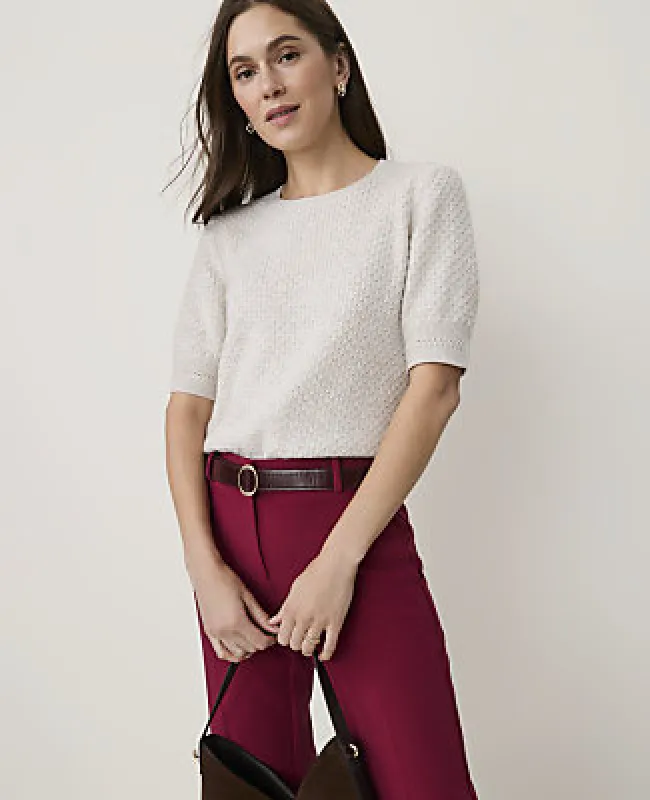 Ann Taylor Pointelle Stitch Wedge Tee made by Ann Taylor