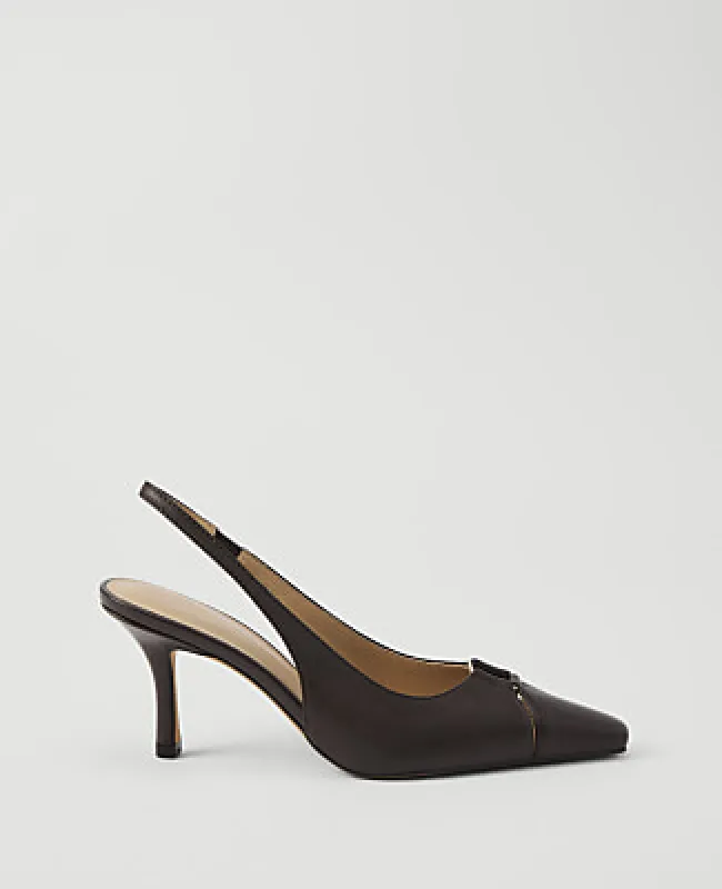 Ann Taylor Leather Cutout Slingback Pump made by Ann Taylor
