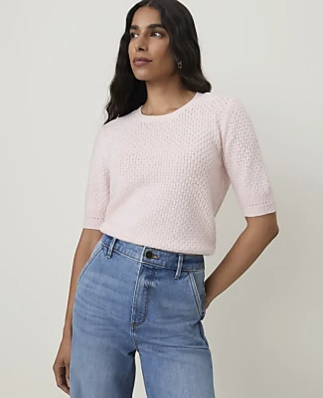 Ann Taylor Pointelle Stitch Wedge Tee made by Ann Taylor