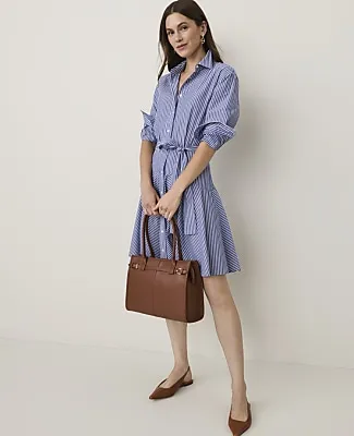 Ann Taylor Striped Belted Collared Shirtdress sold by Ann Taylor