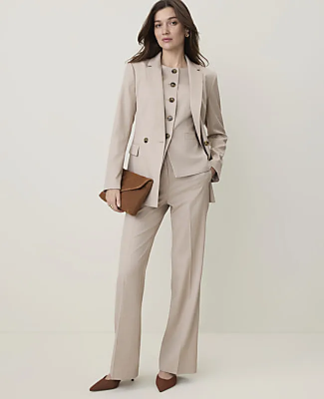 Ann Taylor The Windowpane Flare Trouser in Classic Canvas made by Ann Taylor
