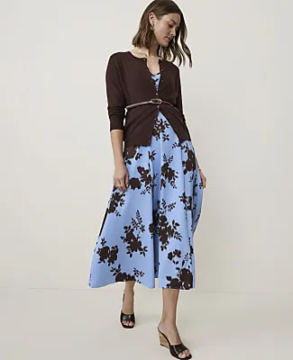 Ann Taylor Floral Corset Midi Dress sold by Ann Taylor product image thumbnail 3