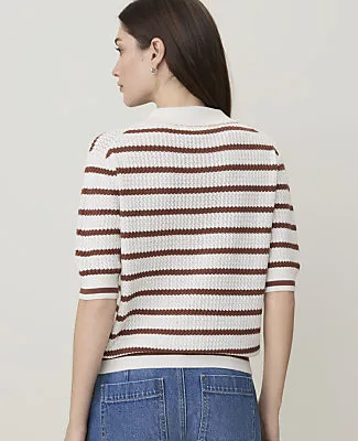 Ann Taylor Weekend Striped Henley Sweater sold by Ann Taylor product image thumbnail 2