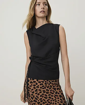 Ann Taylor Cowl Neck Tie Waist Top sold by Ann Taylor