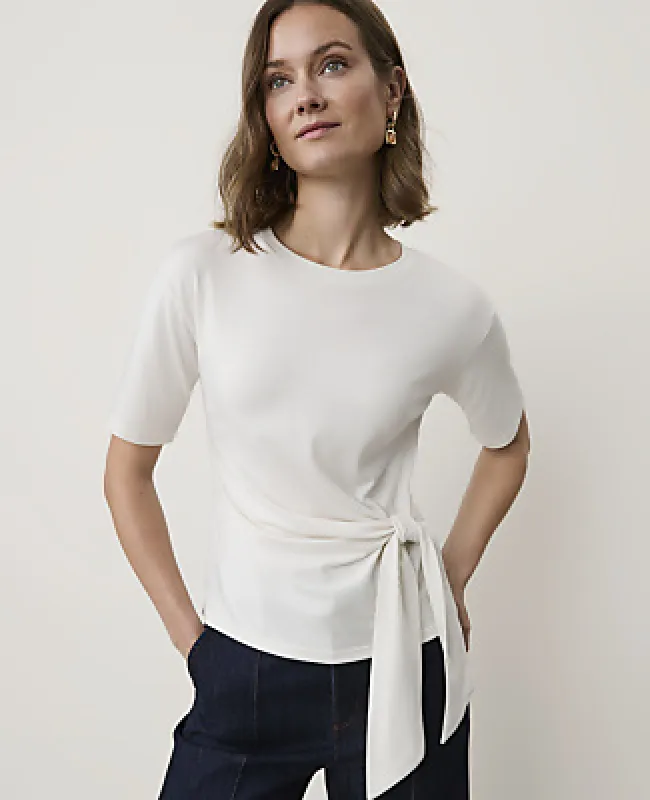 Ann Taylor Tie Waist Tee made by Ann Taylor