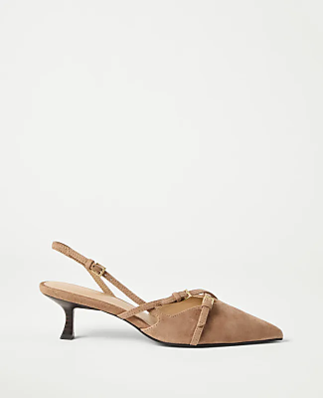 Ann Taylor Strappy Suede Slingback Pump made by Ann Taylor