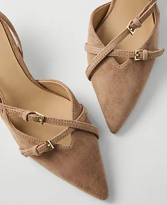 Ann Taylor Strappy Suede Slingback Pump sold by Ann Taylor product image thumbnail 2
