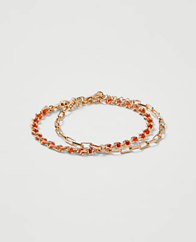 Ann Taylor Chain Link and Beaded Bracelet Set made by Ann Taylor