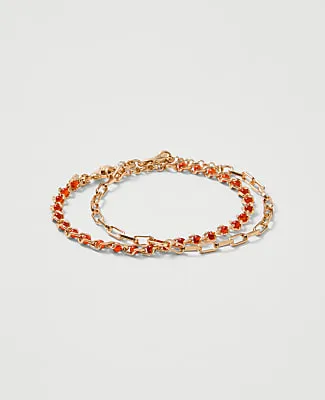 Ann Taylor Chain Link and Beaded Bracelet Set sold by Ann Taylor