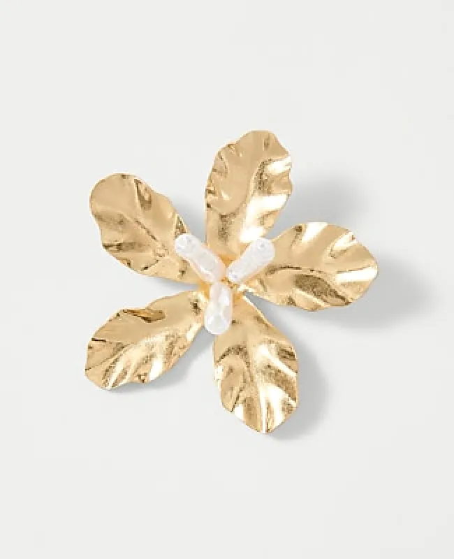 Ann Taylor Metal Flower Brooch made by Ann Taylor
