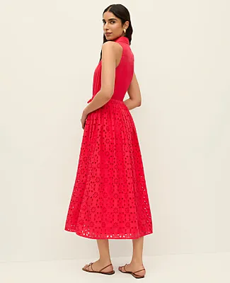 Ann Taylor Petite Eyelet Halter Maxi Dress sold by Ann Taylor product image thumbnail 2