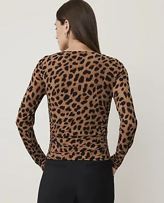 Ann Taylor Animal Print Ruched Boatneck Top sold by Ann Taylor product image thumbnail 2