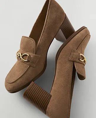 Ann Taylor Suede Hardware Embellished Loafer Pump sold by Ann Taylor product image thumbnail 2