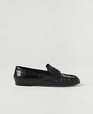 Ann Taylor Weekend Gathered Leather Loafer sold by Ann Taylor