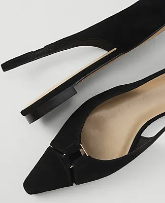Ann Taylor Suede Hardware Cutout Slingback Flat sold by Ann Taylor product image thumbnail 2
