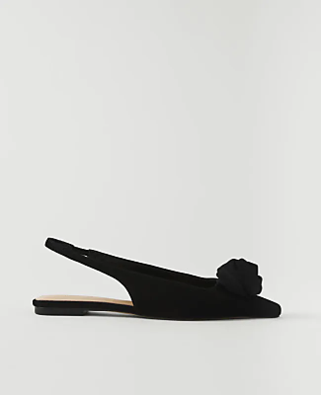 Ann Taylor Suede Rosette Slingback Flat made by Ann Taylor