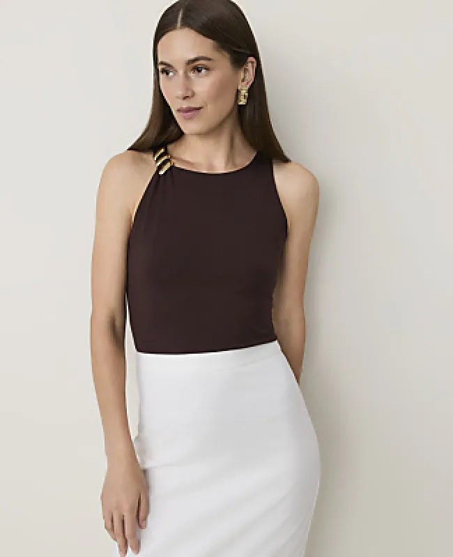 Ann Taylor Petite Hardware Embellished Tank Top made by Ann Taylor