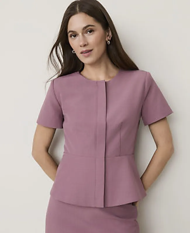 Ann Taylor The Petite Crew Neck Peplum Top made by Ann Taylor