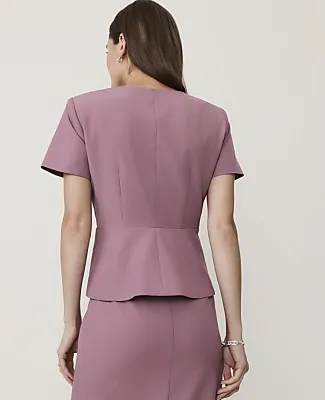 Ann Taylor The Petite Crew Neck Peplum Top sold by Ann Taylor product image thumbnail 2