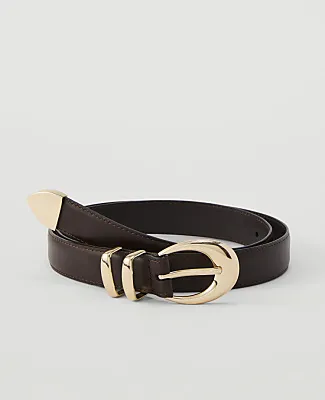 Ann Taylor Leather Oval Buckle Belt sold by Ann Taylor