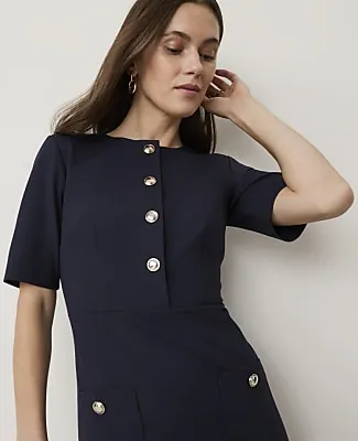 Ann Taylor Petite Crew Neck Shift Dress sold by Ann Taylor product image thumbnail 3
