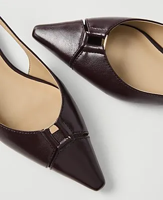 Ann Taylor Leather Hardware Cutout Slingback Flat sold by Ann Taylor product image thumbnail 2