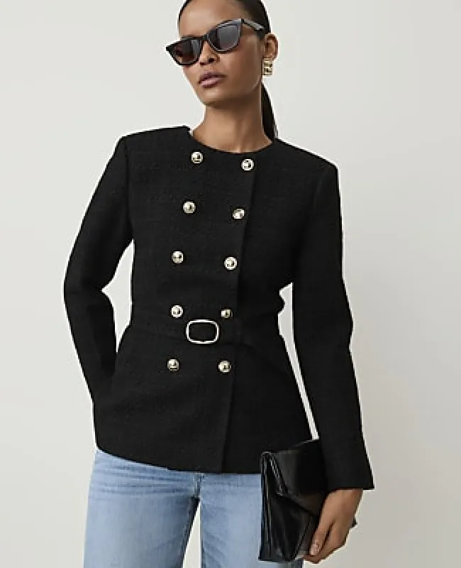 Ann Taylor Belted Jacket in Tweed made by Ann Taylor