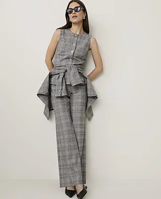 Ann Taylor Petite Plaid Crew Neck Peplum Vest sold by Ann Taylor product image thumbnail 3
