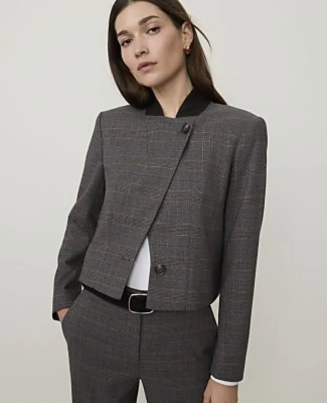 Ann Taylor The Petite Cropped Blazer in Plaid made by Ann Taylor