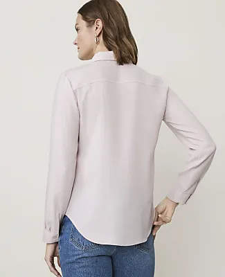 Ann Taylor Petite Essential Shirt in Satin sold by Ann Taylor product image thumbnail 2