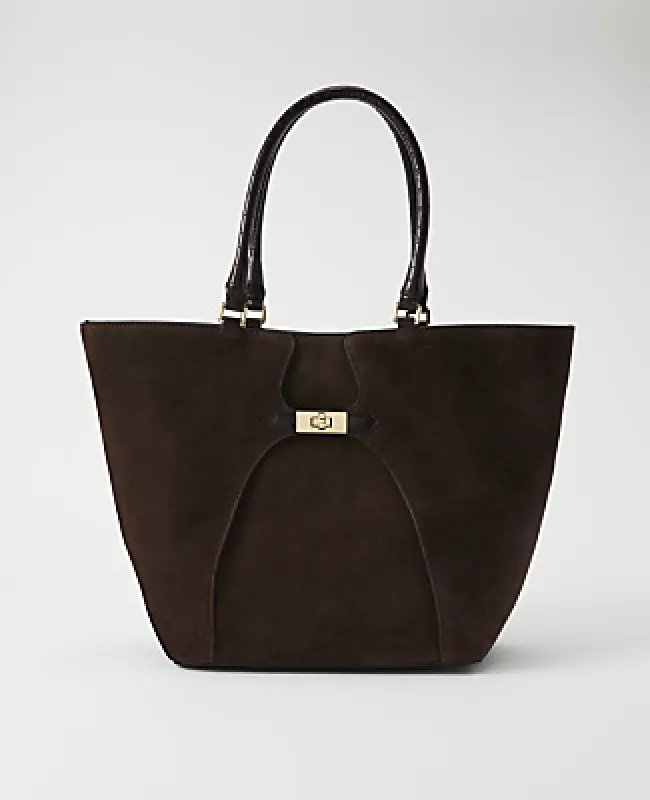 Ann Taylor Suede Buckle Tote made by Ann Taylor