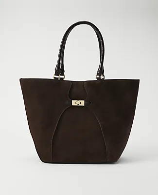 Ann Taylor Suede Buckle Tote sold by Ann Taylor