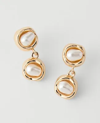Ann Taylor Double Pearl Drop Earrings sold by Ann Taylor