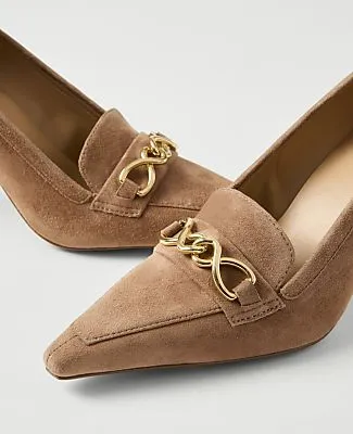 Ann Taylor Chain Embellished Suede Pump sold by Ann Taylor product image thumbnail 2