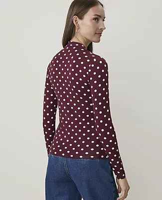 Ann Taylor Petite Polka Dot V-Neck Top sold by Ann Taylor product image thumbnail 2