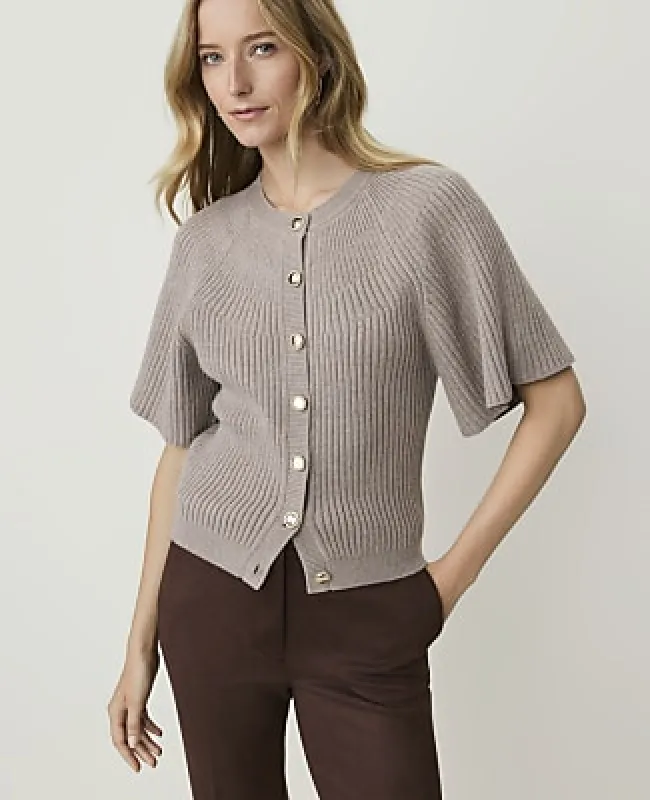 Ann Taylor Ribbed Crew Neck Cardigan made by Ann Taylor