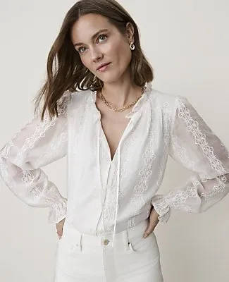 Ann Taylor Petite Embroidered Blouson Sleeve Blouse sold by Ann Taylor