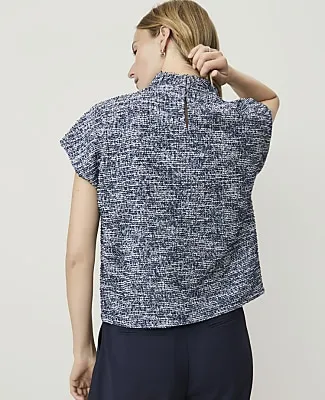 Ann Taylor Tweed Mock Neck Top sold by Ann Taylor product image thumbnail 2