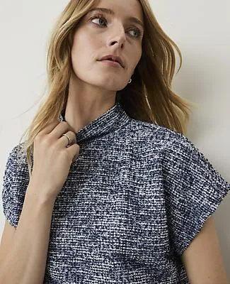 Ann Taylor Tweed Mock Neck Top sold by Ann Taylor product image thumbnail 3