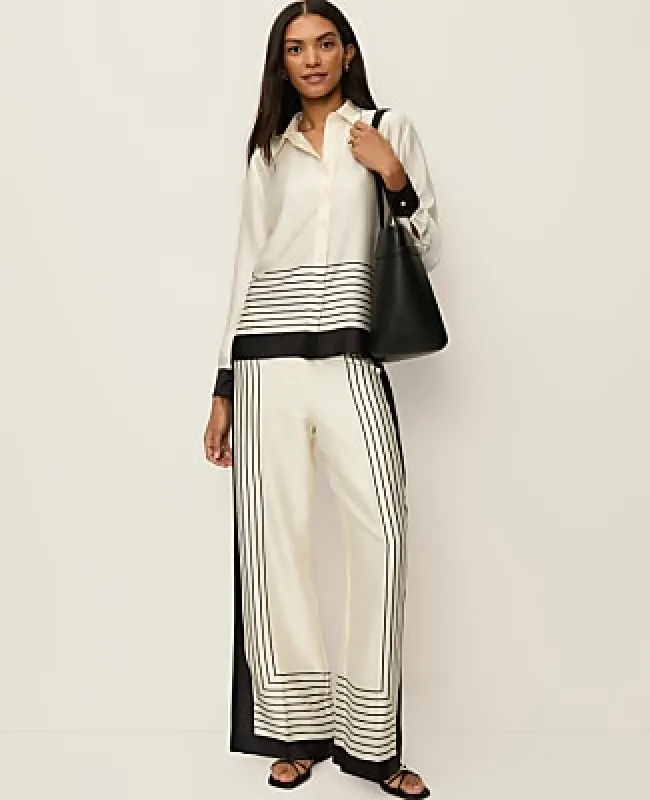 Ann Taylor The Petite Pleated Satin Wide-Leg Pant made by Ann Taylor