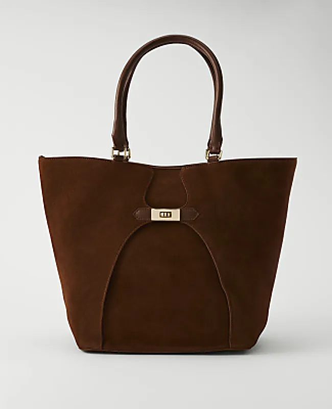 Ann Taylor Suede Buckle Tote made by Ann Taylor