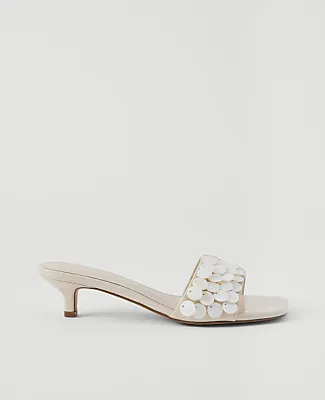 Ann Taylor Patent Paillette Kitten Heel Sandal sold by Ann Taylor